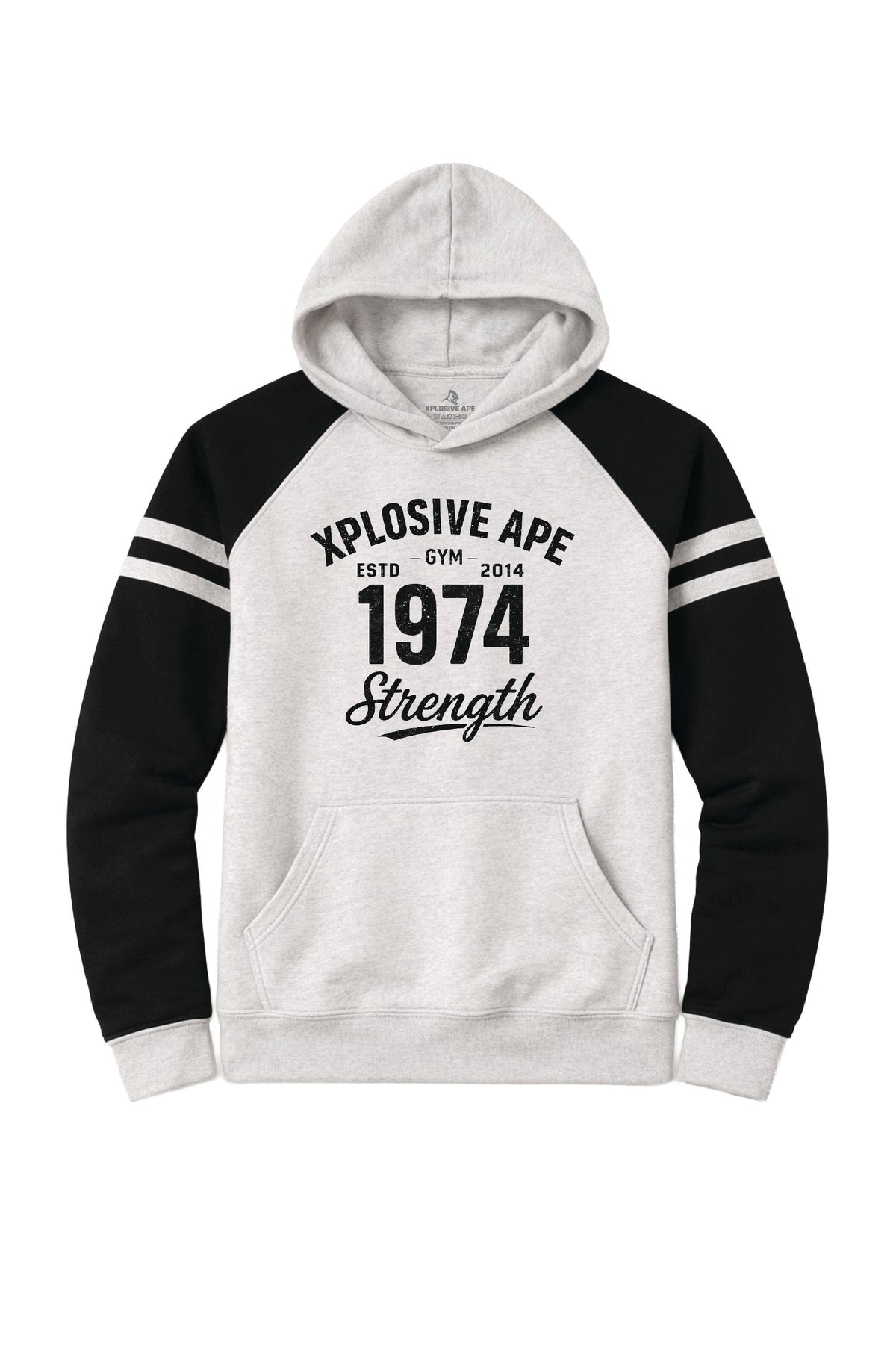 XAPE Heritage Script Raglan Hoodie - Oatmeal Heather/Black