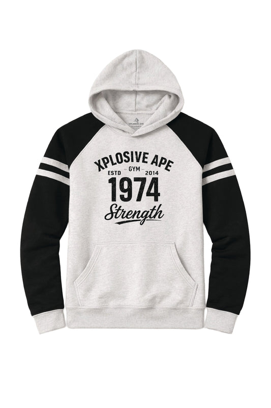 XAPE Heritage Script Raglan Hoodie - Oatmeal Heather/Black